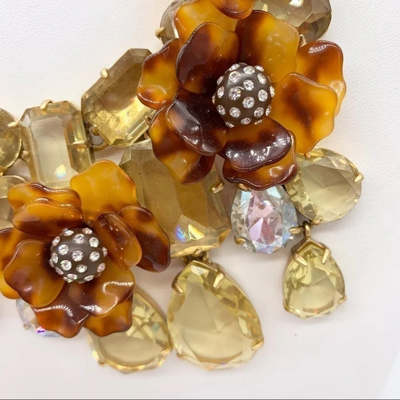 J. Crew Tortoise Flower Crystal Necklace - Picture 2 of 5